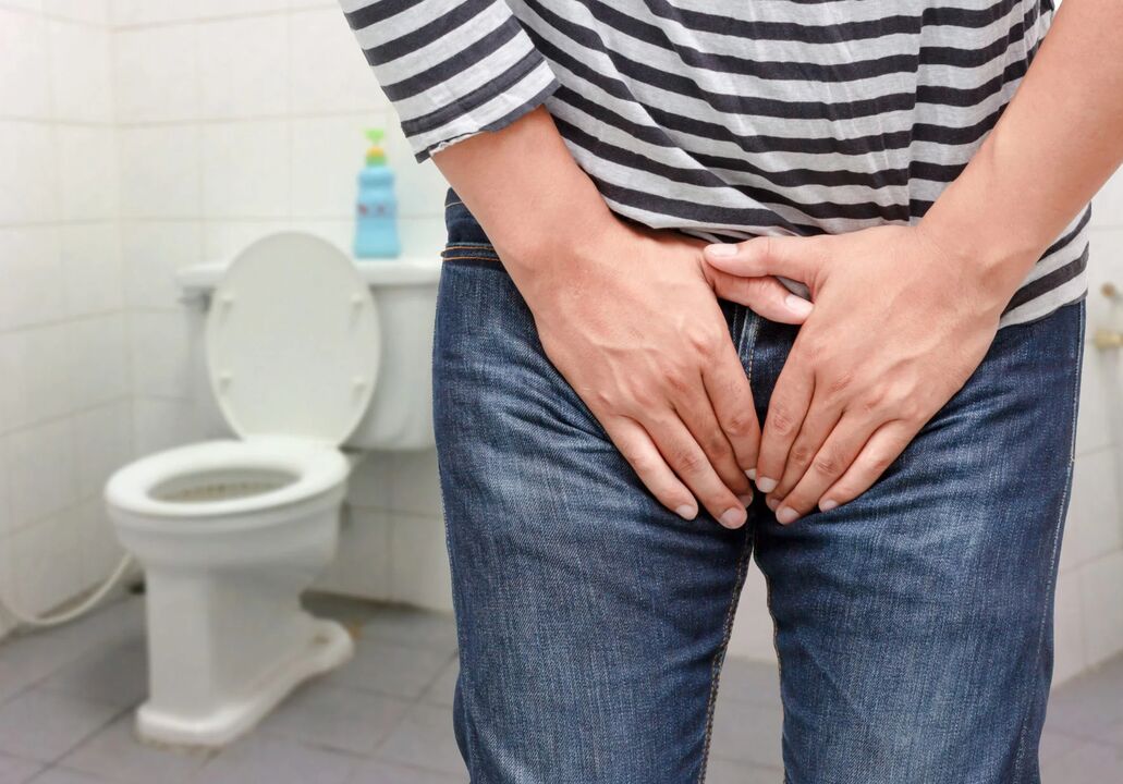 Cystitis in men, accompanied by a frequent and painful urge to urinate